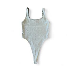 ALO yoga grey airbrush hot shot bodysuit | Large